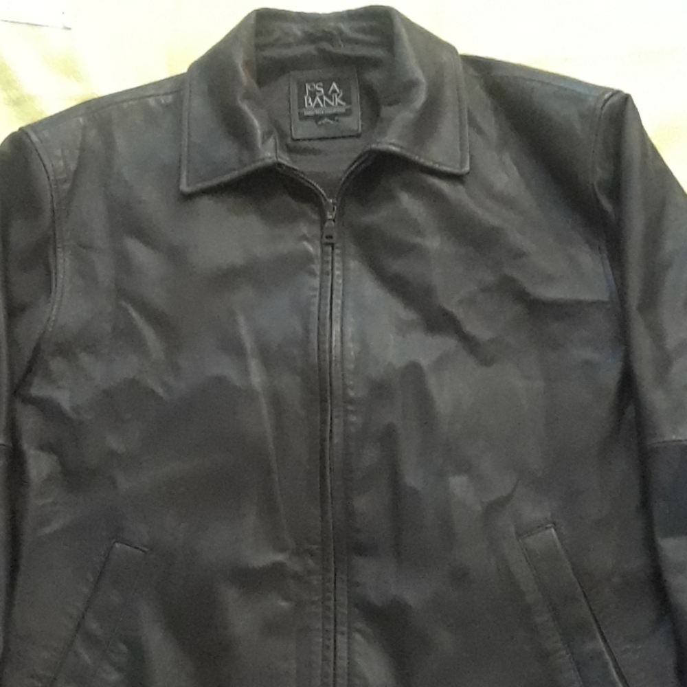 Hundred percent leather bomber jacket